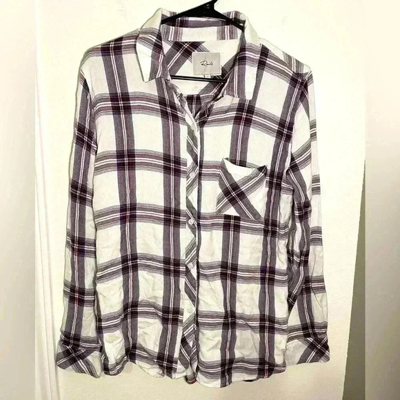 Rails Hunter Plaid Flannel Button Down Shirt Womens Size Large - Picture 1 of 8